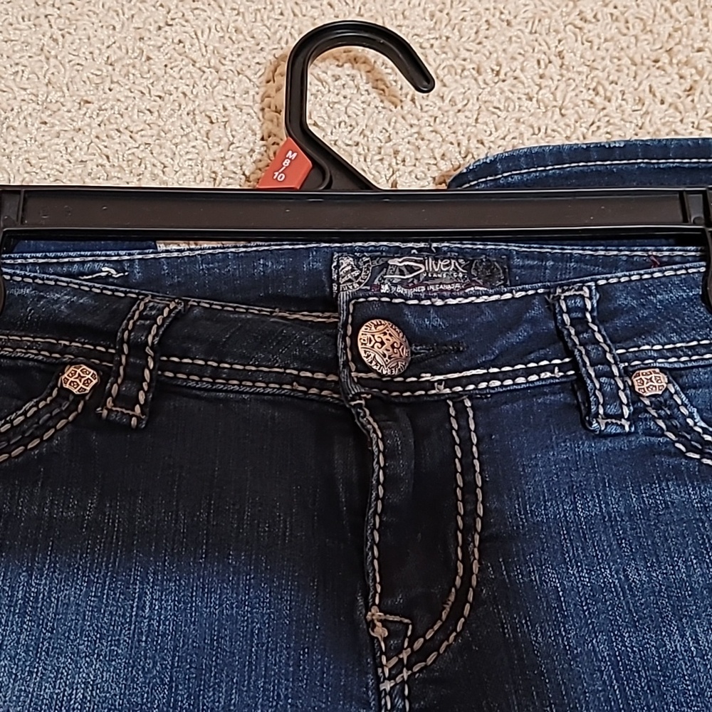 Silver Mid Rise Skinny Jeans - Picture 4 of 6